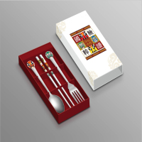 语素生活 便携餐具 脸谱三件组/单组装