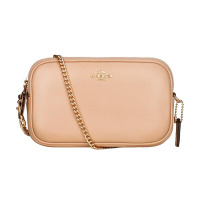 COACH 蔻驰 奢侈品 女士紫色/米色皮革单肩斜挎链条包 F72490 SV/QU