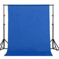拍照摄影背景布 视频拍摄绿幕抠像布 补光灯摄影棚拍照背景纯色绿布背景套装摄影器材道具蓝色3*6背景布+2.6*3米背景架