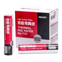 得力deli7727热敏传真纸传真机纸用纸热敏纸210mm*30yA4纸单卷传真机纸专用纸热敏纸办公可用yc