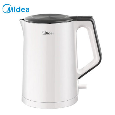 美的(Midea)电水壶MK-HJ1522电热水壶304不锈钢双层防烫速热自动断电大容量烧开水壶