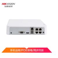 海康威视DS-7104N-F1/4P(B) 4路网络监控J录像机 带4TB硬盘 4路带POE供电