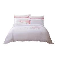 富安娜(FUANNA)家纺婚庆十一件套西式婚礼简约纯棉结婚床品套件床上用品1.8米床双人床单被套被罩