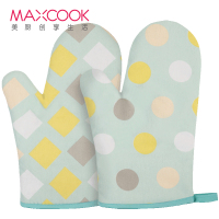 美厨(maxcook)隔热手套防烫手套 烘焙手套厨房手套 加厚棉质耐高温煲汤烤箱微波炉手套两只装 MCPJ144