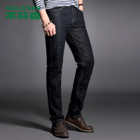 木林森(MULINSEN)新款春秋牛仔裤男弹力宽松薄款直筒裤子黑色长裤休闲大码青年男装