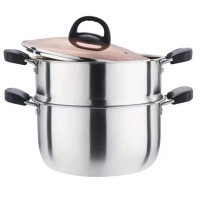 甲骨四堂生活馆 特厚不锈钢汤锅 韩式不锈钢汤锅 双层多用蒸锅 不锈钢韩式无磁蒸锅