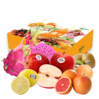 豪华礼盒.(红心火龙果2个+佳沛绿果6个+新西兰红玫瑰苹果4个+新奇士柠檬2个+南非西柚2个)