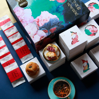 木希 月饼礼盒中秋大礼包 花好月圆·2019中秋木希茶点礼盒