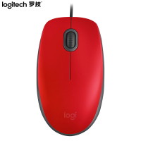 罗技(Logitech)M110有线鼠标 红色