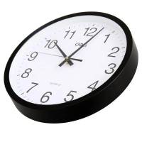 [精选] 得力(deli) 9005 挂钟钟表 客厅挂式静音钟表 30cm简约时尚挂钟 黑色(5个价格)