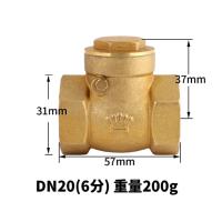 皇冠 止回阀 DN20重型加厚款 6分J(个)全铜卧式止逆阀单向阀水表水管水泵通用