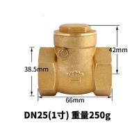 皇冠 止回阀 DN25重型加厚款 1寸J(个)全铜卧式止逆阀单向阀水表水管水泵通用