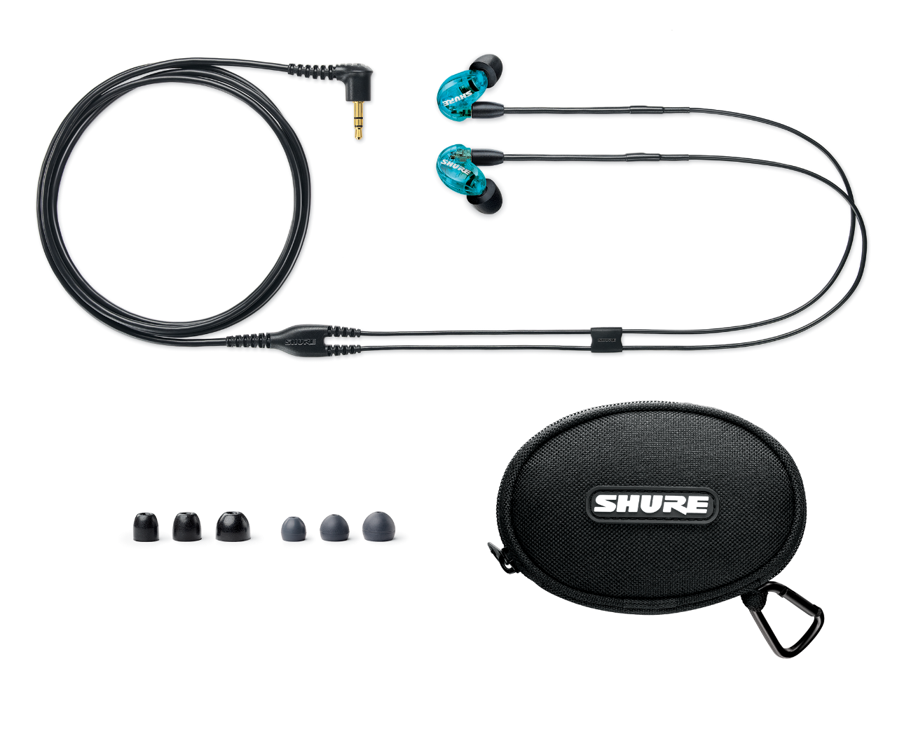 Shure/舒尔 SE215音乐耳机入耳式 线控动圈隔音耳机hifi听歌耳塞 蓝色