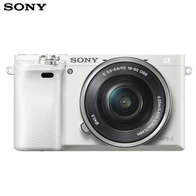 索尼(SONY)Alpha 6000 APS-C微单数码相机 标准套装 白色(SELP1650镜头 包+32G卡+UV镜)