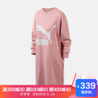 PUMA彪马女装2019新款运动服休闲圆领套头衫卫衣连衣裙595927 59592714粉色