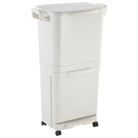 JEKO&JEKO 45L双层分类垃圾桶家用塑料厨房干湿分类带盖脚踏式垃圾桶 SWG-6461