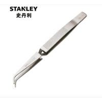 史丹利 不锈钢精密镊子夹持元器件 弯头反弹镊子140mm 94-526-23