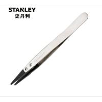 史丹利 不锈钢精密镊子夹持元器件 消静电宽头镊子130mm94-522-23