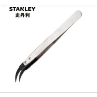 史丹利 不锈钢精密镊子夹持元器件 消静电弯头镊子130mm94-523-23
