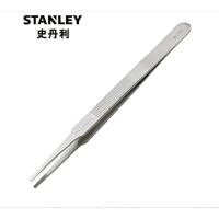 史丹利 不锈钢精密镊子夹持元器件 宽头防滑长镊子175mm 94-519-23