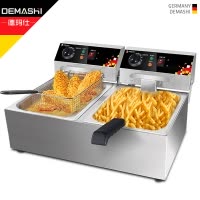 德玛仕(DEMASHI) 电炸炉商用 小吃油炸锅油炸机 油条机 薯条机 电炸锅 L-102A-S(304不锈钢款)