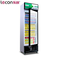 乐创(lecon) 饮料柜展示柜冷藏柜立式冰柜商用冰箱饮品啤酒蔬菜水果保鲜冷柜鲜花柜陈列柜 单门风冷下机组普通门绿黑色