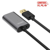 优越者(UNITEK)Y-3004BK USB3.0公对母信号放大器 打印机无线网卡扫描枪延长线铝合金 5米