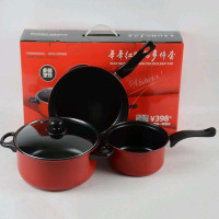 安奈家xy016 多功能麦饭石炫彩年年红三件套锅 100套起订