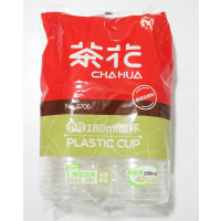 茶花(CHAHUA) 3706 180ml 一次性塑料杯 加厚塑料透明杯 白色