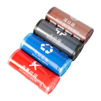 四色分类垃圾袋 家用社区干湿分离专用加厚红蓝黑棕四色塑料