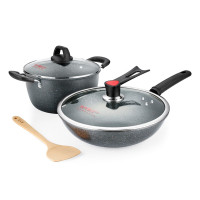 炊大皇(COOKER KING)LP48967高丽麦饭石三件套32cm/24cm