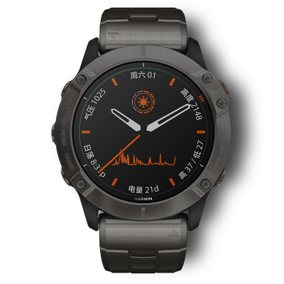 佳明(GARMIN)Fenix6X Pro太阳能充电黑色硅胶表带户外运动智能手表心率血氧音乐支付跑步越野GPS腕表