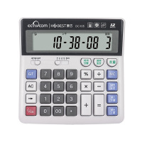 康百DC105大号计算机电脑按键语音真人发音财务办公 银行会计用计算器 白色配7号电池 SXNH 宁选