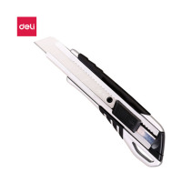 得力 锌合金刀身自锁美工刀/裁纸刀 软胶把手 办公用品 2057