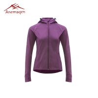 ANEMAQEN 运动服长袖 女 户外女士运动休闲连帽外套拉链帽衫 AJW-1602 紫檀色