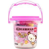 得力(deli) 7022 学生儿童 配件 不粘手彩泥 橡皮泥 12色 (混色) 10桶装