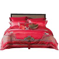 罗莱家纺床上用品喜庆床单被套结婚双人床十件套喜狮到*事事如意