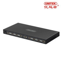 优越者(UNITEK) Y-5185 HDMI分配器 1进8出 高清分屏器 黑色
