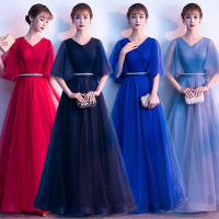 企购优品大合唱团演出服晚礼服连衣裙女主持人服装成人长裙礼服女简单大方/件