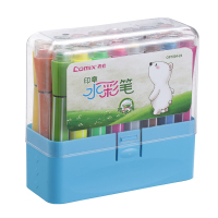 齐心(COMIX) OP1004-24 24色带印章水彩笔 (每盒24色) 1.5mm 一盒价格12盒起订