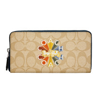 COACH 蔻驰 奢侈品 女士卡其白色人造革长款钱包钱夹 F77844 SVP4M