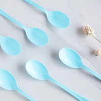 一次性加厚塑料勺子17cm50只装 颜色随机发