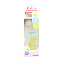贝亲自然实感宽口径硅橡胶护层彩绘奶瓶240ml(梨)-00550