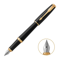派克(PARKER)2015都市磨砂黑杆金夹墨水笔