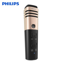 飞利浦 （PHILIPS） DLK38001直播版手机 全民k歌 有线电容麦克风话筒 唱吧直播主播 金色