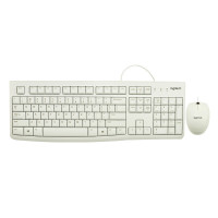 罗技（Logitech）MK120×4 有线键鼠套装笔记本台式机电脑鼠标薄膜静音键盘家用办公防泼溅 白-B2B