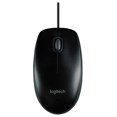 罗技(Logitech)M100r USB 光电鼠标 全尺寸有线鼠标 即插即用 办公鼠标 黑色 办公四个装-B2B