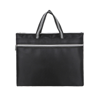 王室(WANGSHI) HSJ-145[规格:30*36cm 黑色]公文包 双层商务文件袋 球形纹手提文件包 防水牛津布