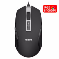 飞利浦(PHILIPS)SPK9212有线鼠标 6400DPI电竞游戏RGB幻彩编程鼠标 SPK9212
