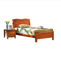 广圣GS1.2米实木床 进口橡木单人床 公寓定制木床 实木单人床